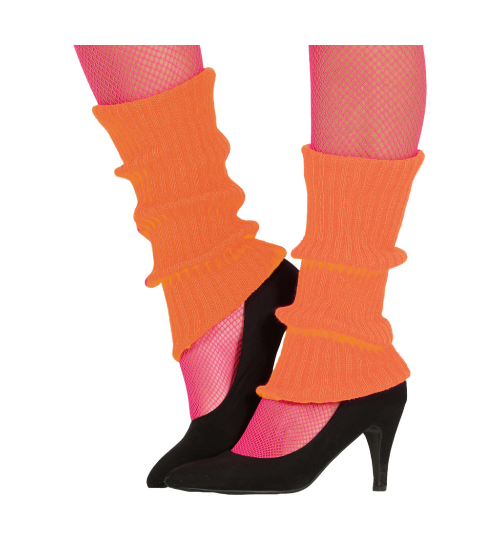 Retro návleky - neonově oranžové