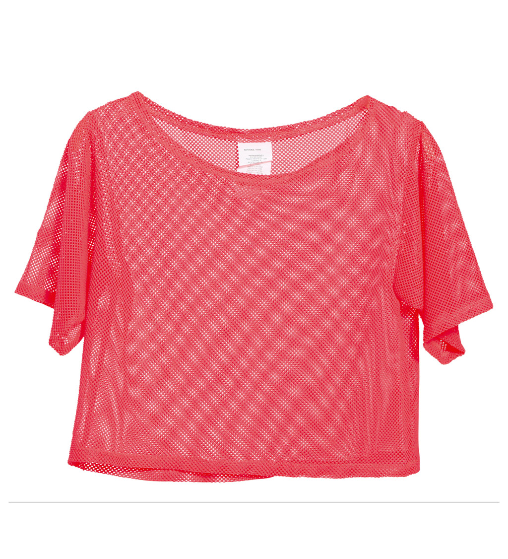 Síťované tričko - neonově růžové