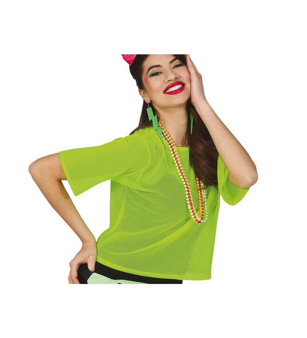 Síťované tričko - neonově zelené