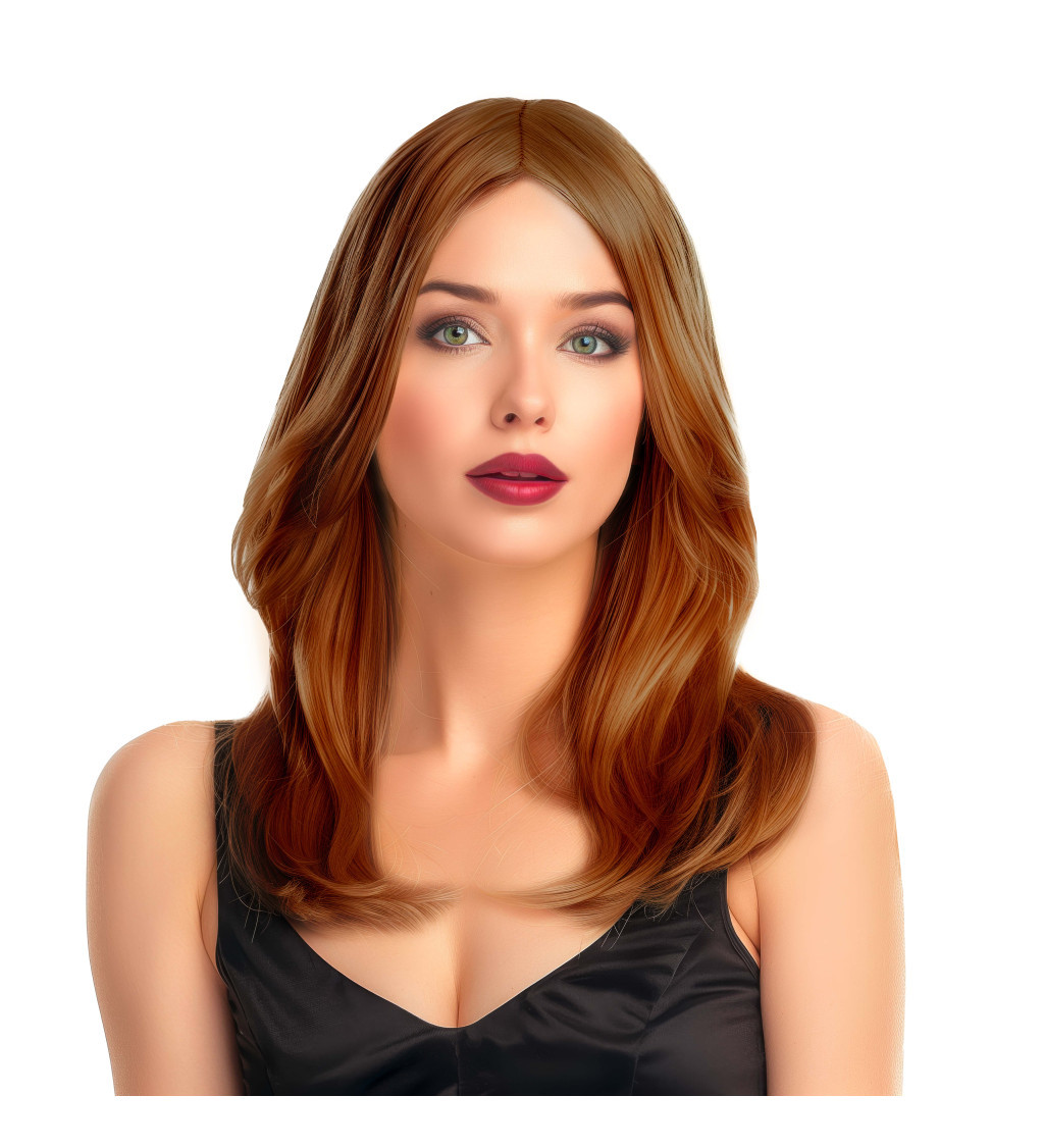 Dámská paruka - vlnitá, světle hnědá