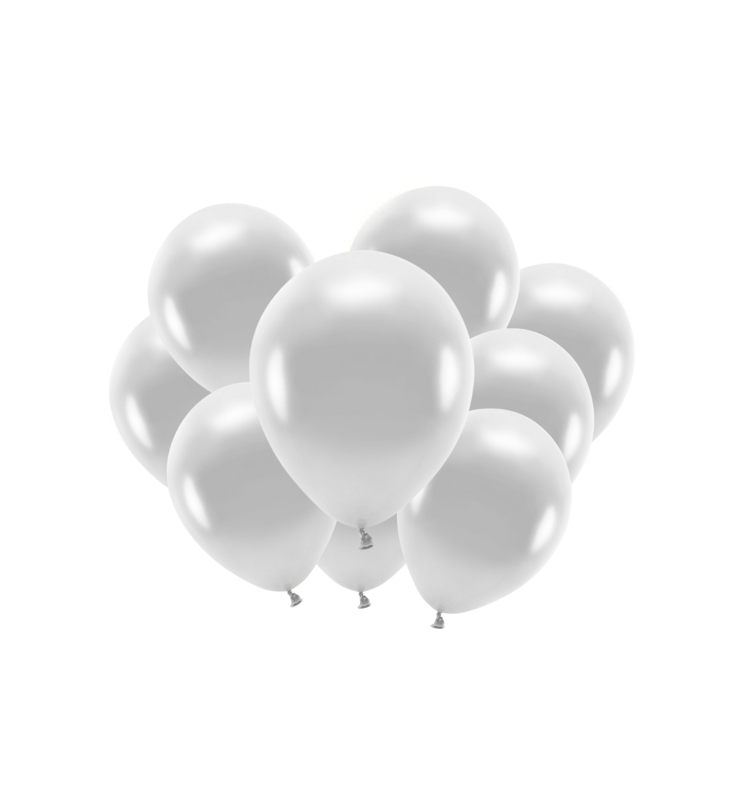 Latexové balónky eco metalické stříbrné 30 cm 10 ks
