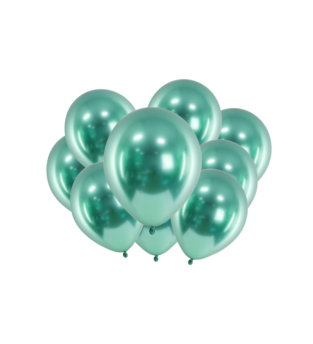 Latexové balónky chromové zelené 30 cm 10 ks