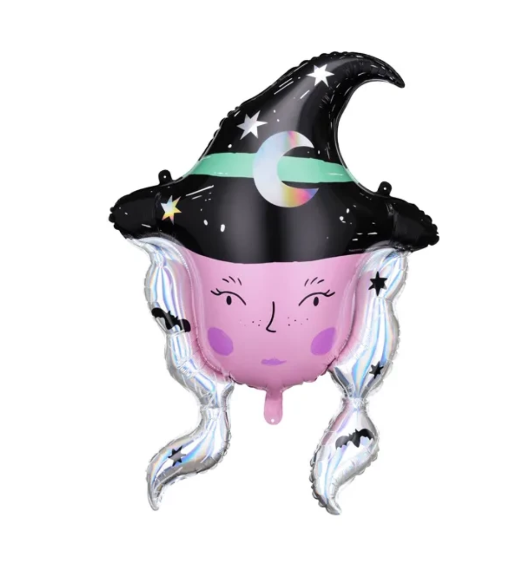 Fóliový balónek čarodějnice barevný 60 cm