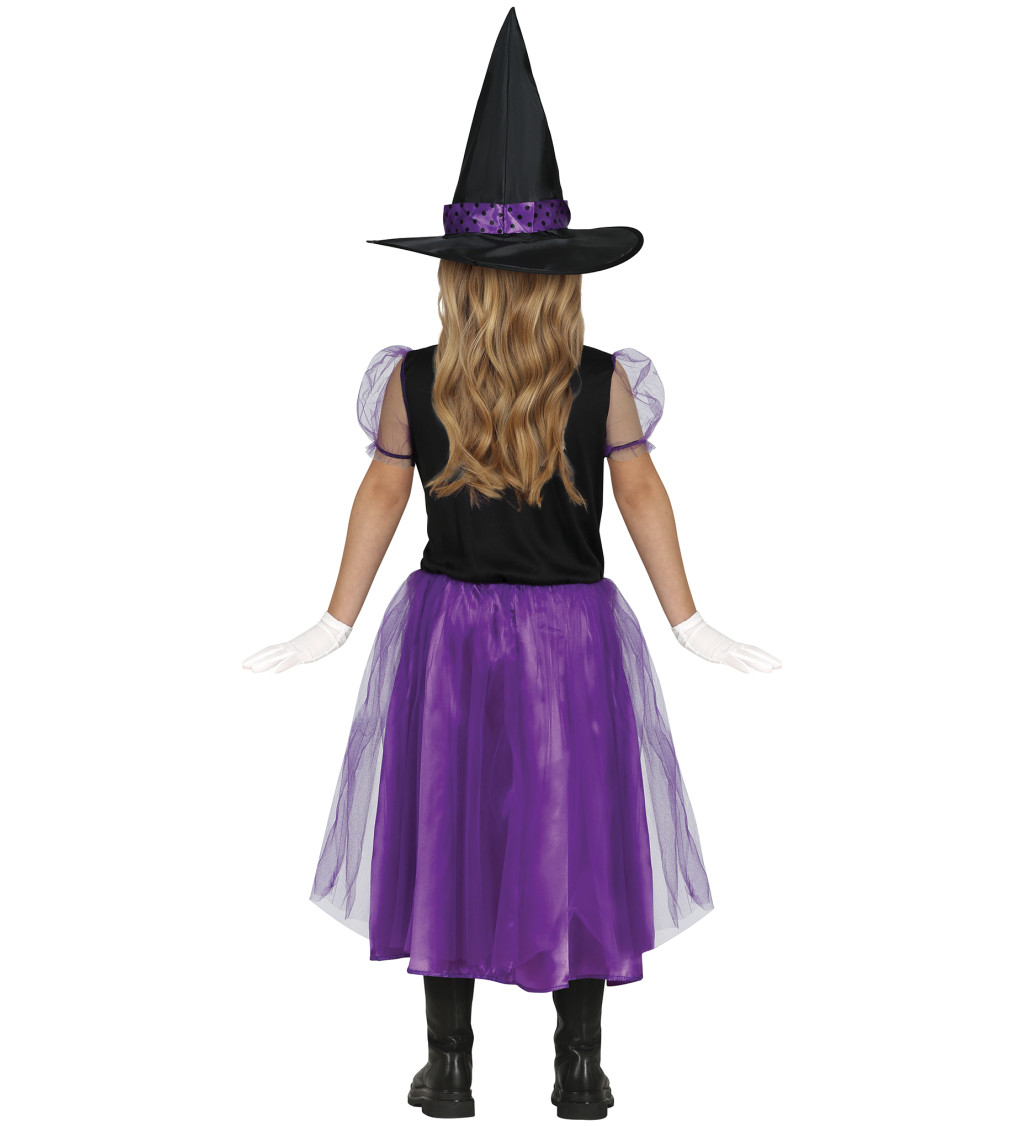 Dětský kostým Fialová čarodějnice