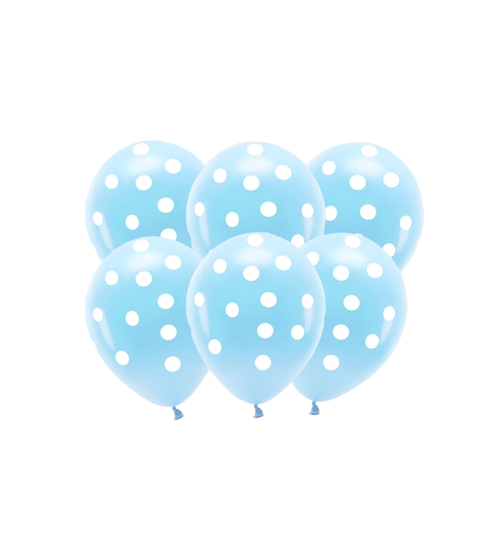 Latexové balónky eco pastelové bílé tečky 30 cm 6 ks
