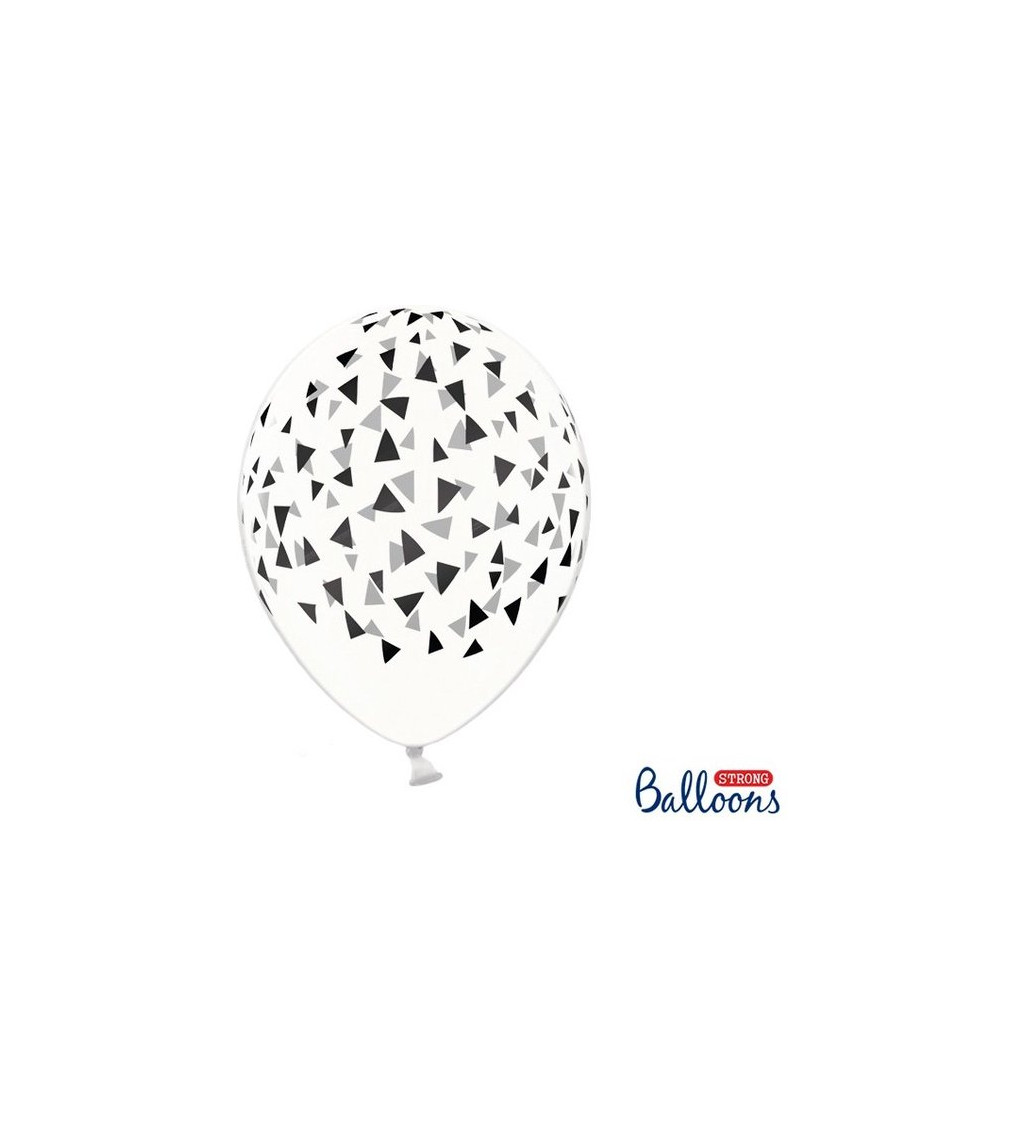 Latexové balónky strong průhledné trojúhelníky 30 cm 6 ks