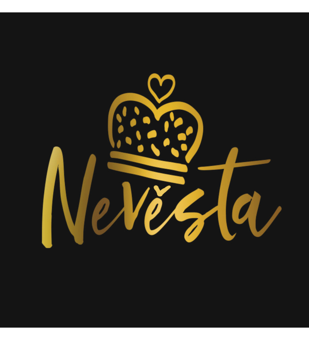Dámské tričko, černé - Nevěsta, koruna