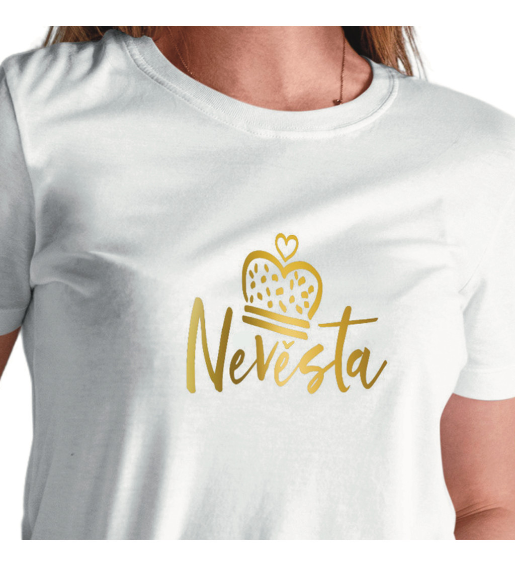 Dámské tričko, bílé - Nevěsta, koruna