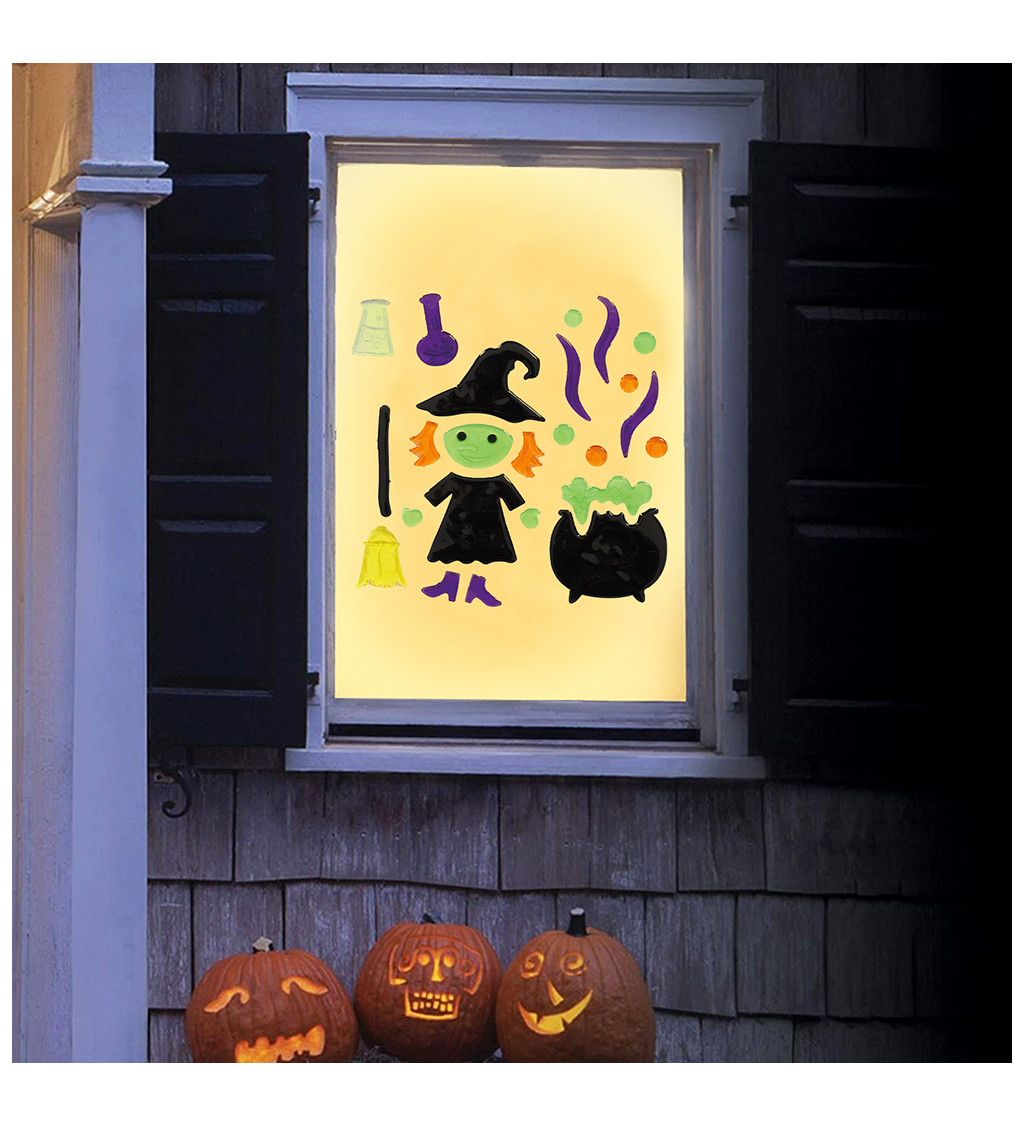 Dekorační čarodějnický okenní nálepky