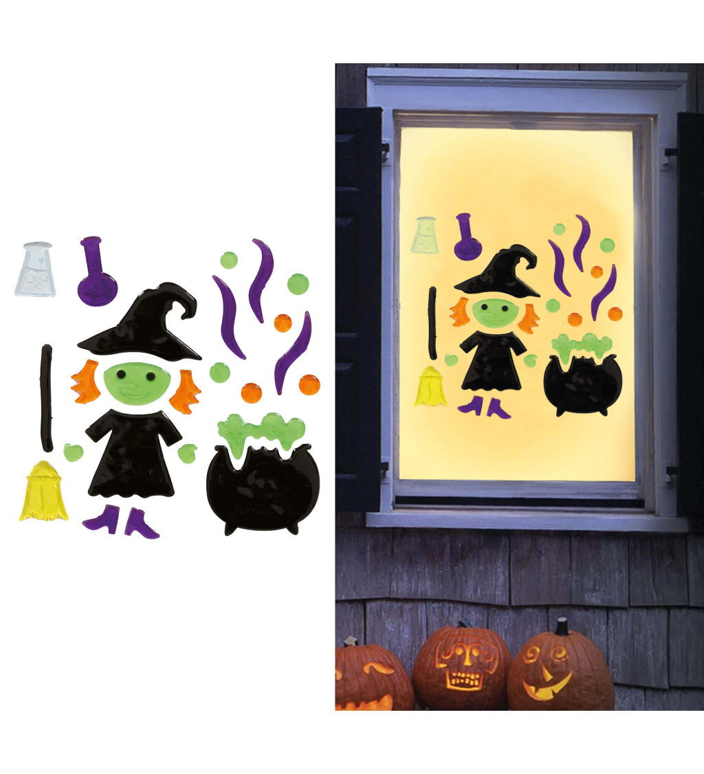 Dekorační čarodějnický okenní nálepky