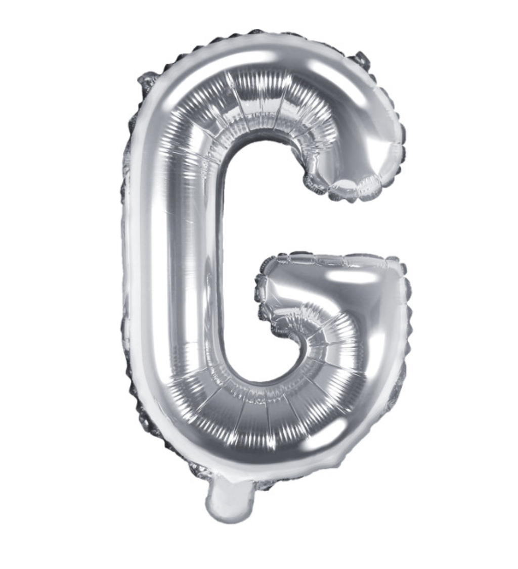 Stříbrný fóliový balónek G
