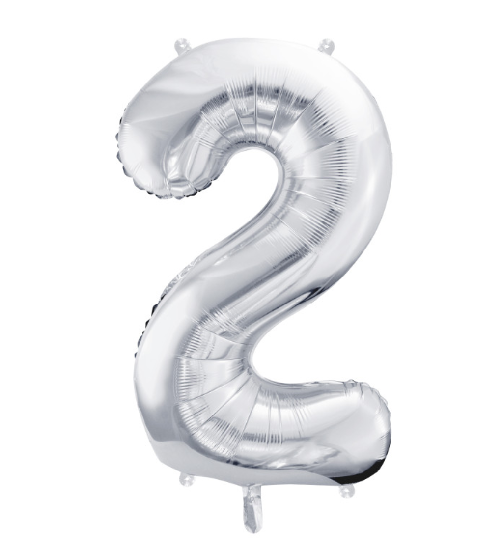 Fóliový balónek 2 - stříbrný