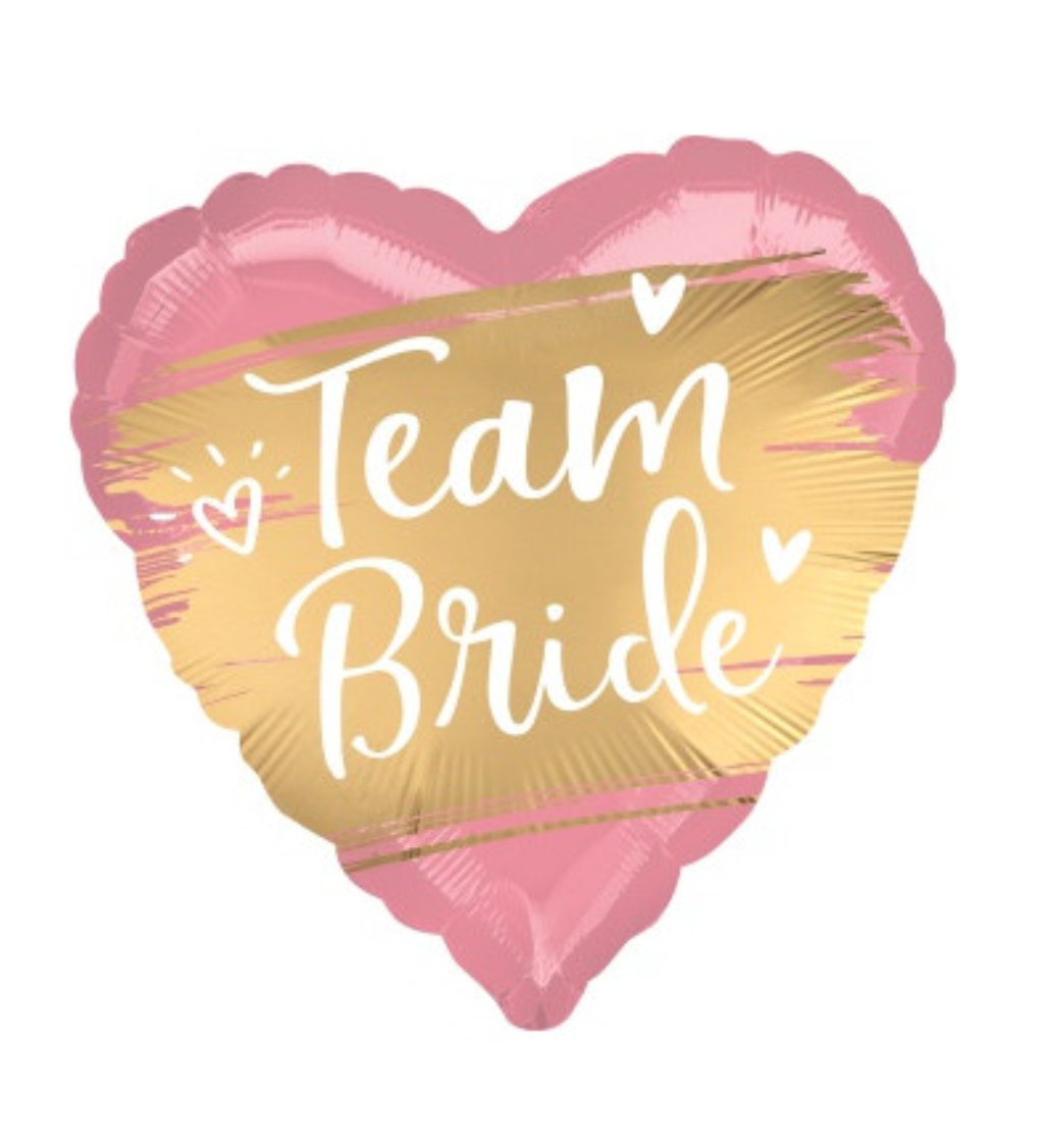 Fóliový růžový balónek - team bride