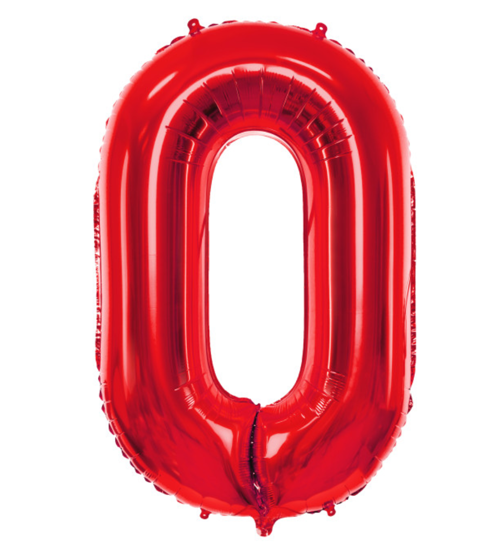 Fóliový červený balónek 0