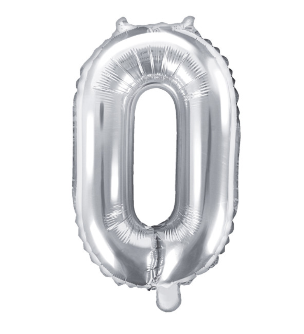 Malá číslice 0 - stříbrný balónek