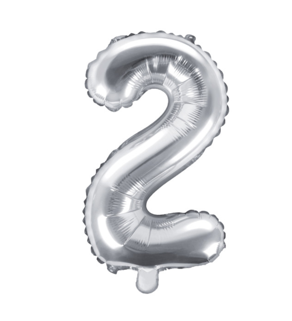 Malá číslice 2 - stříbrná