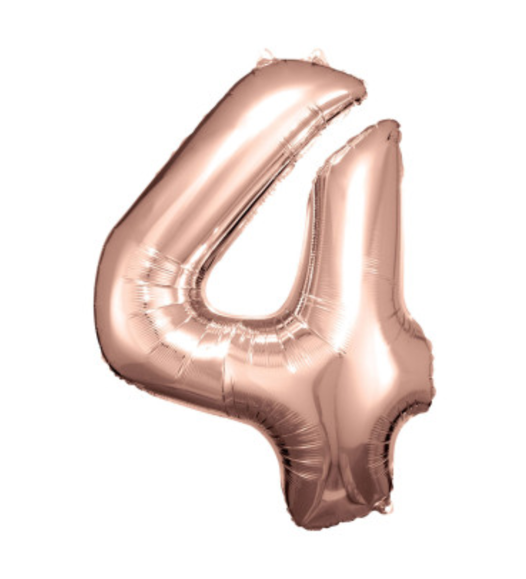 Fóliový rose gold balónek - číslo 4