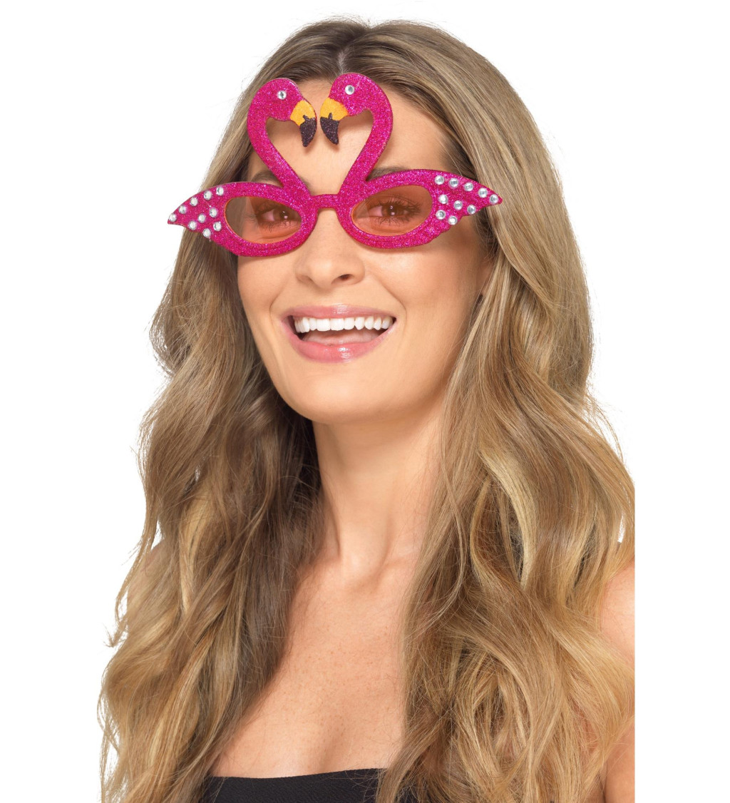 Třpytivé brýle s plameňákem