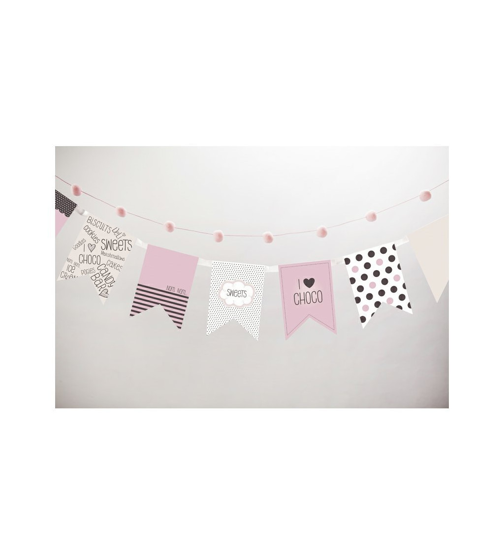 Girlanda - růžová