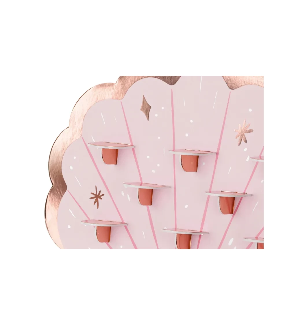 Růžová mušle stěna na panáky