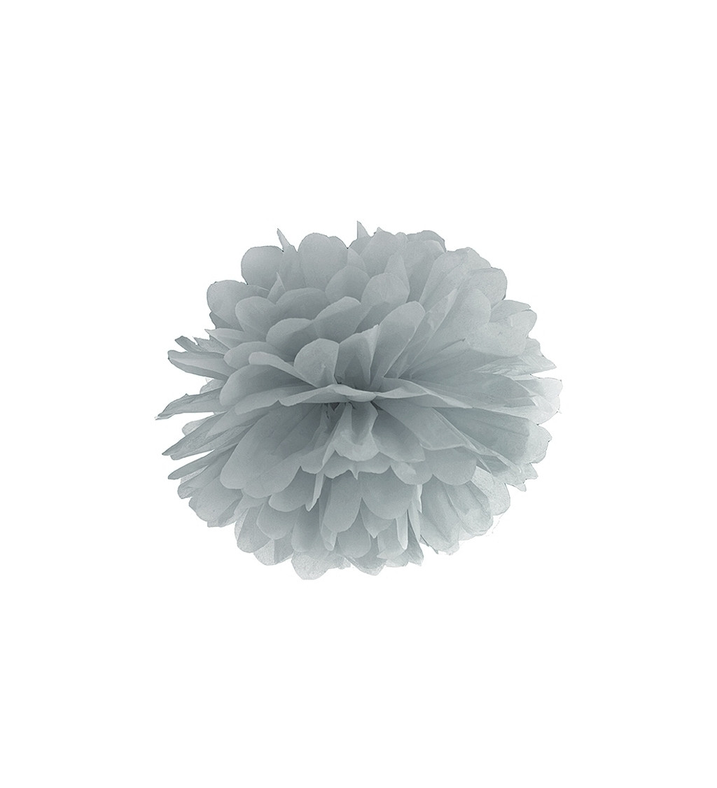 Dekorační pompom - šedý