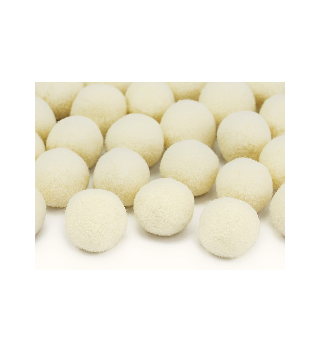 Malé krémové pompony