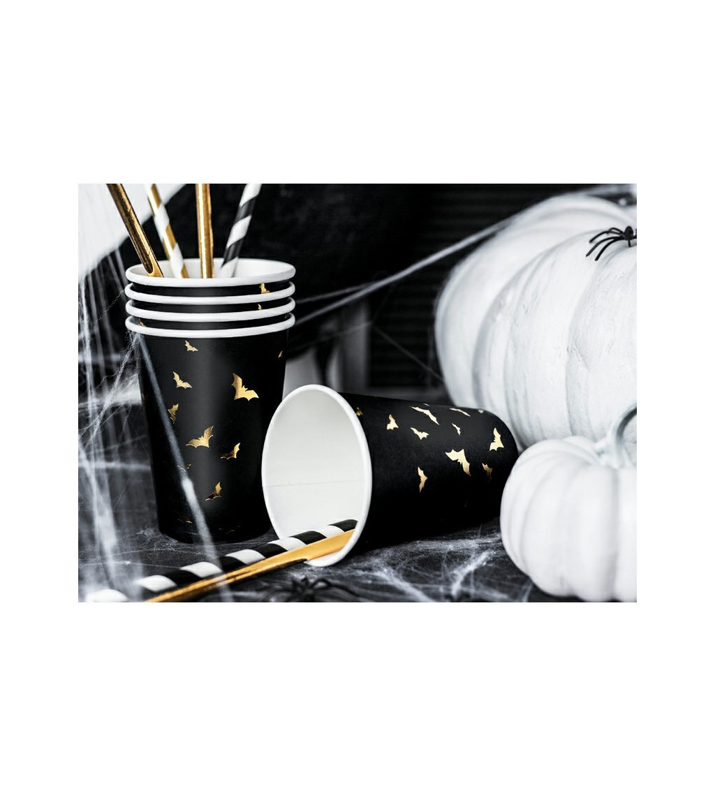 Papírová brčka černé pruhy