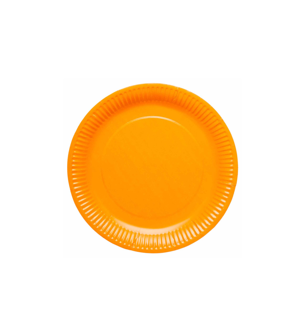 Talířky papírové oranžové