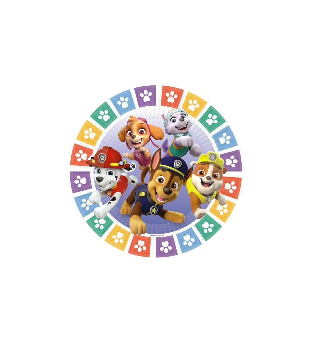 Talířky barevné Tlapková patrola