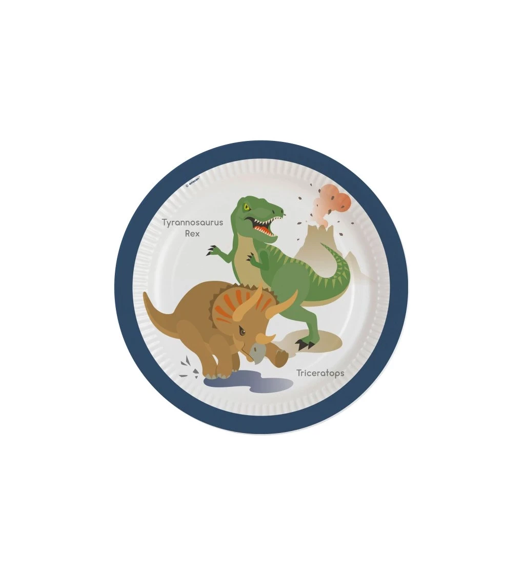 Papírové talířky Dinosaurus