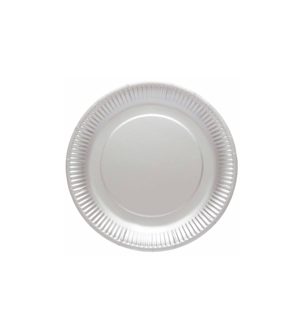 Talířky papírové stříbrné