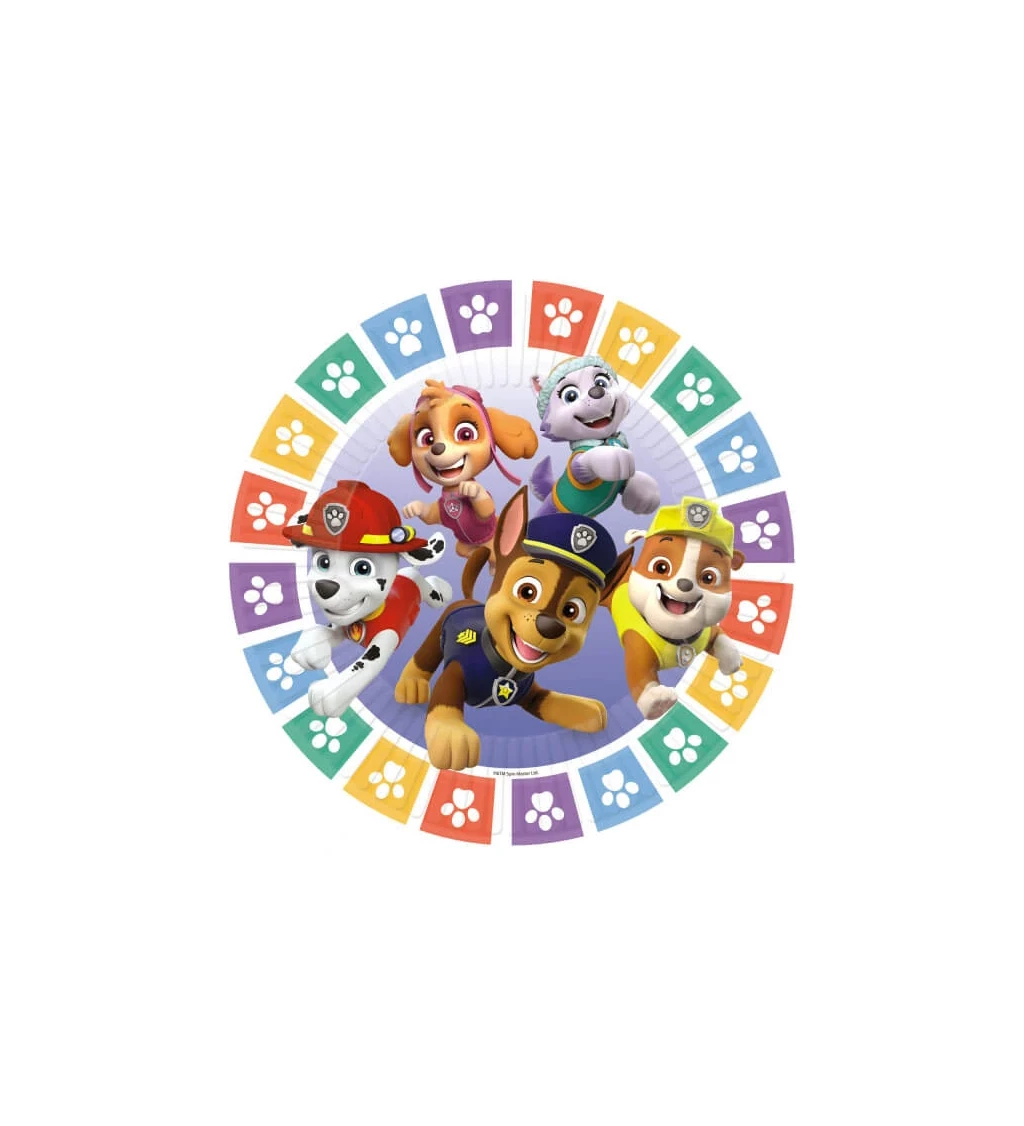 Talířky Tlapková patrola barevné