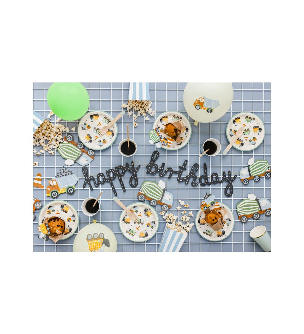 Talířky stavební auta