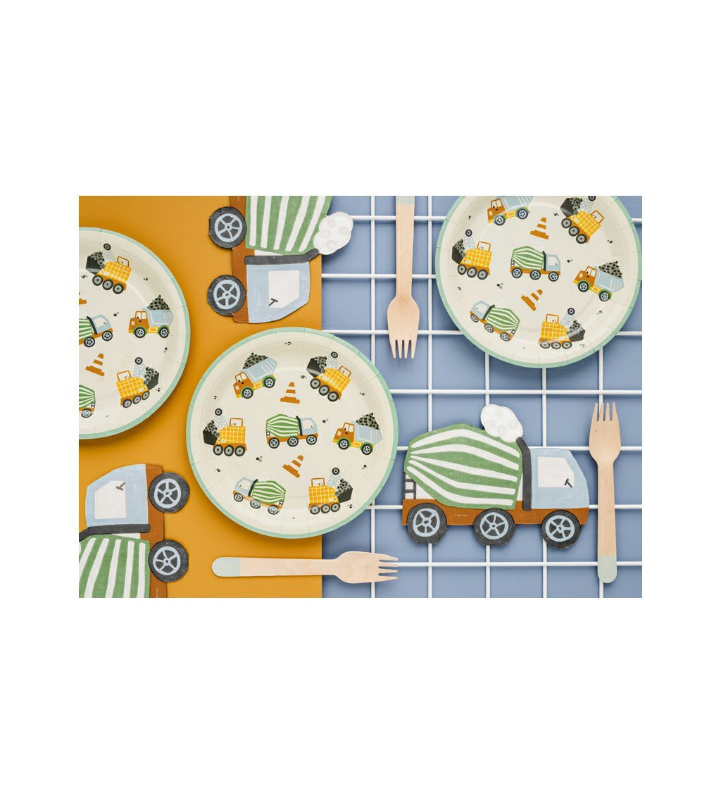 Talířky stavební auta