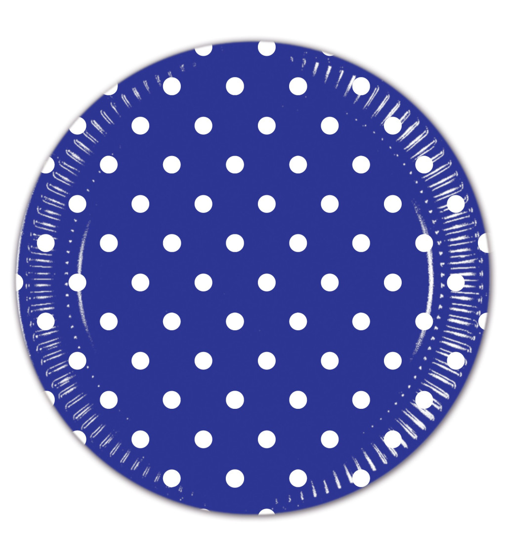 Talířky modré s puntíky