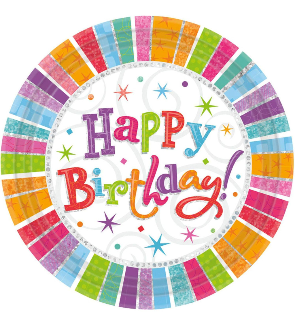 Talířky Happy birthday