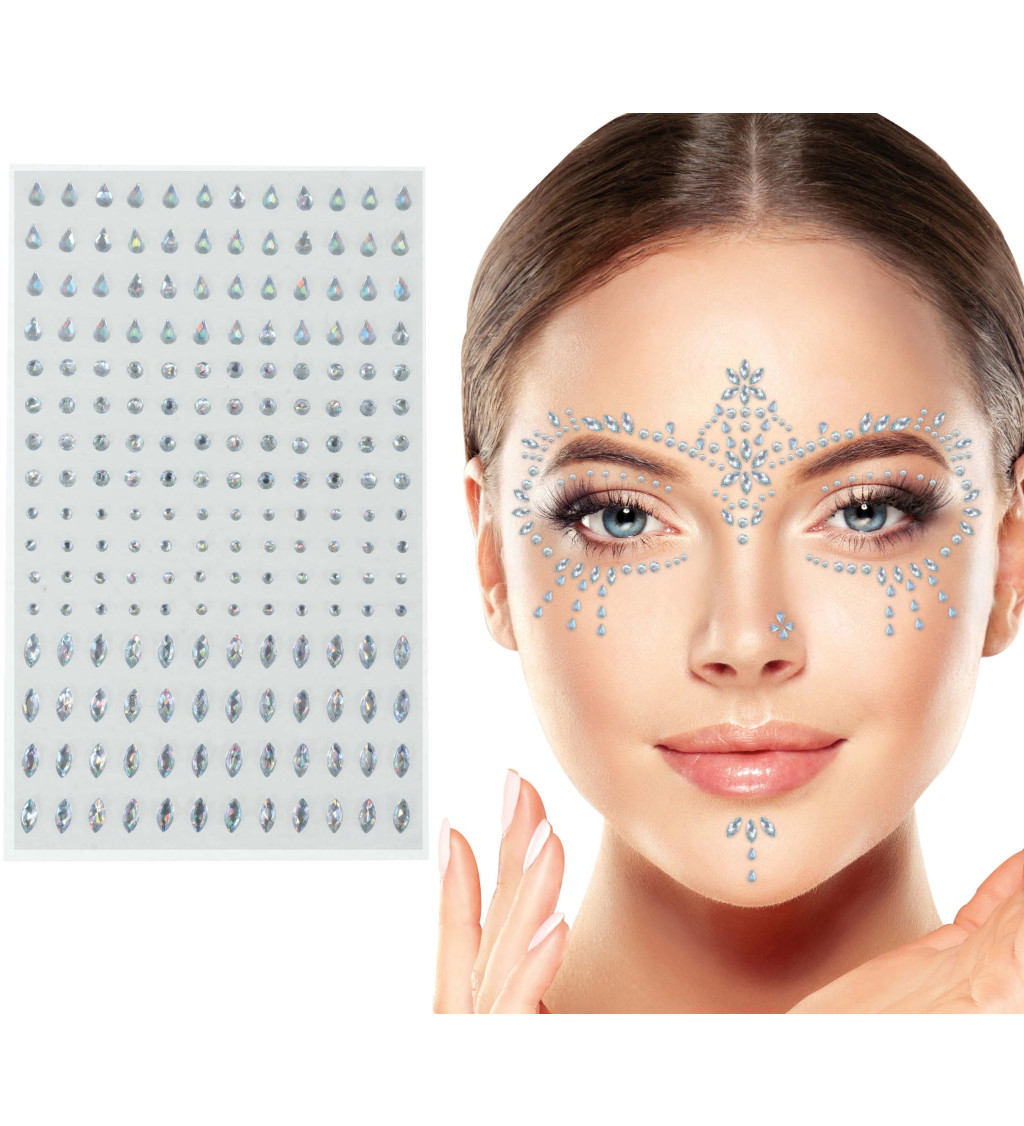 Kamínky na obličej - stříbrné