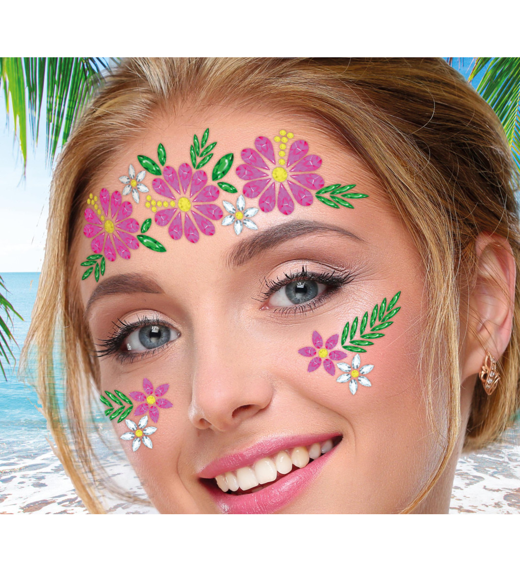 Kamínky na obličej - květy