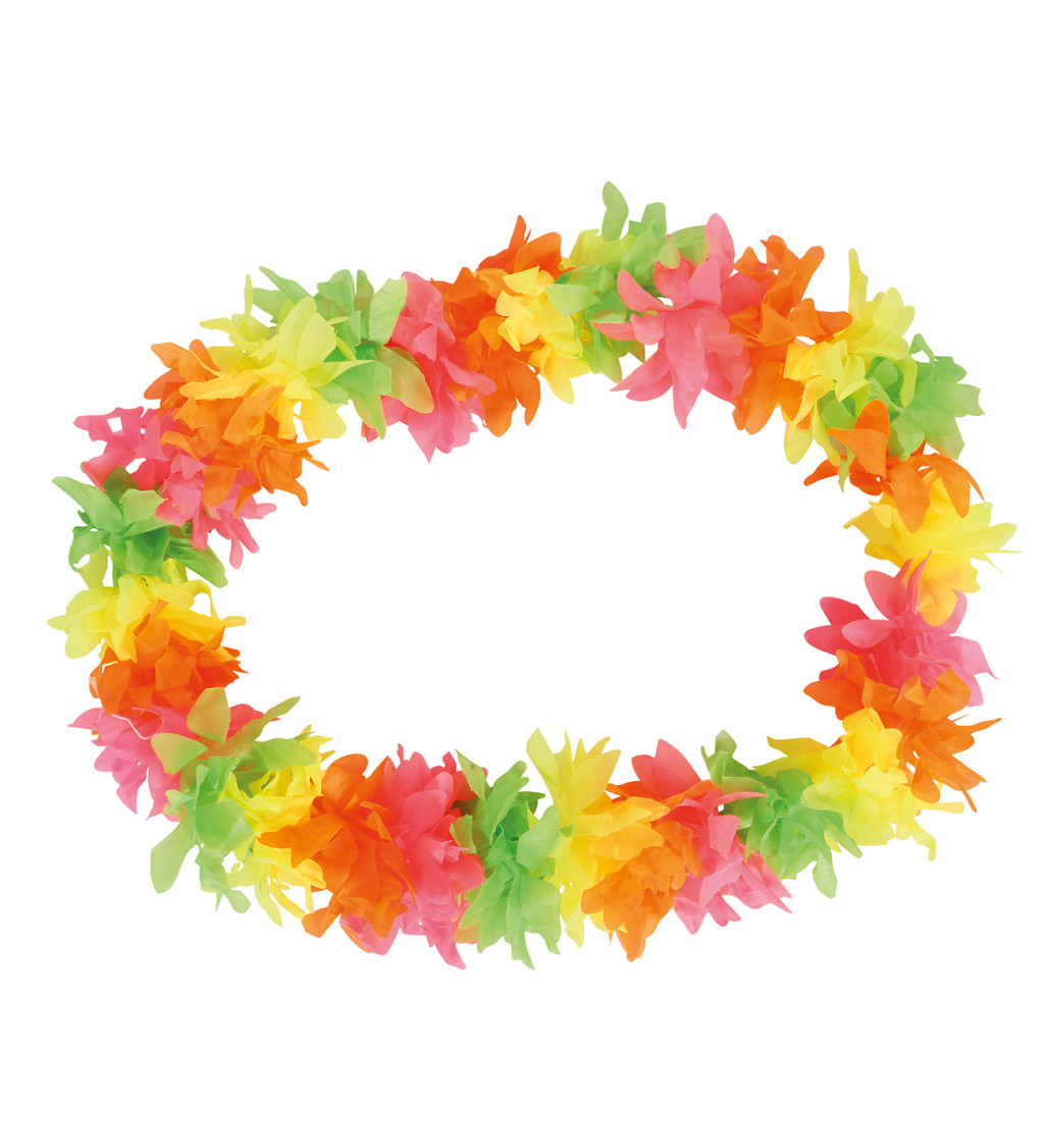 Havajský věnec světle barevné květy