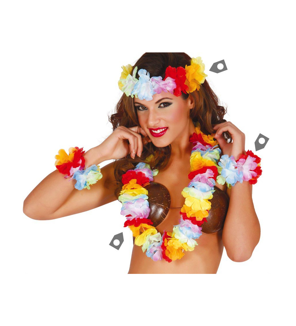 Havajská sada barevné květy