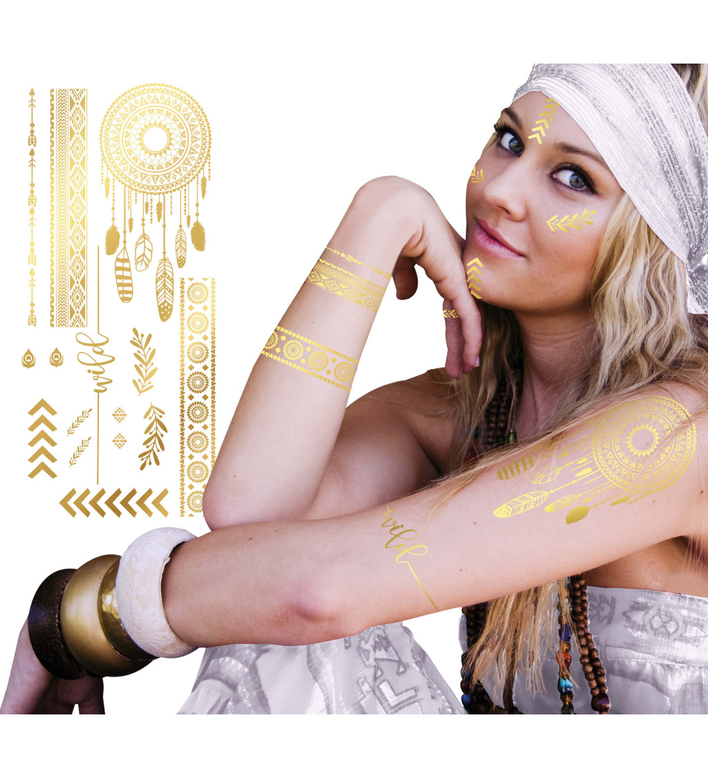 Zlaté tetování hippie