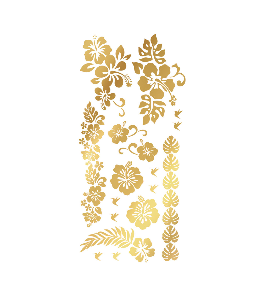 Zlaté tetování květy