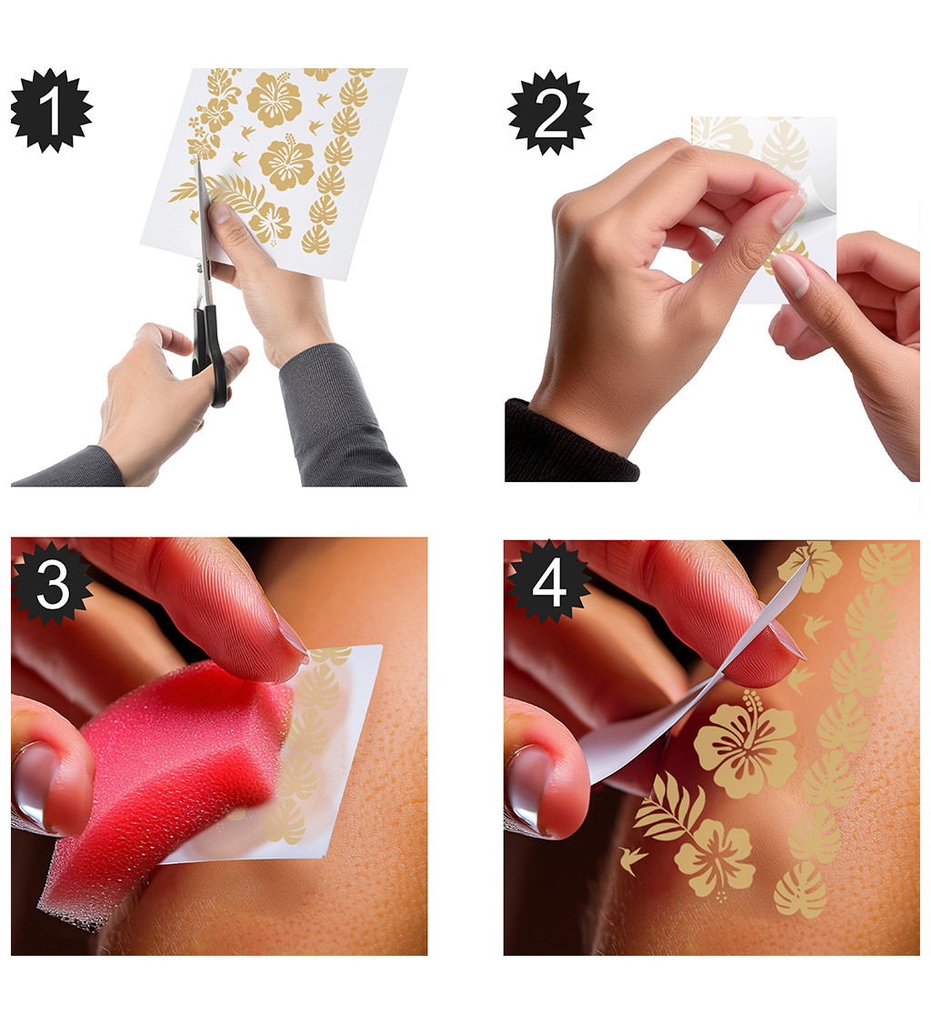 Zlaté tetování květy