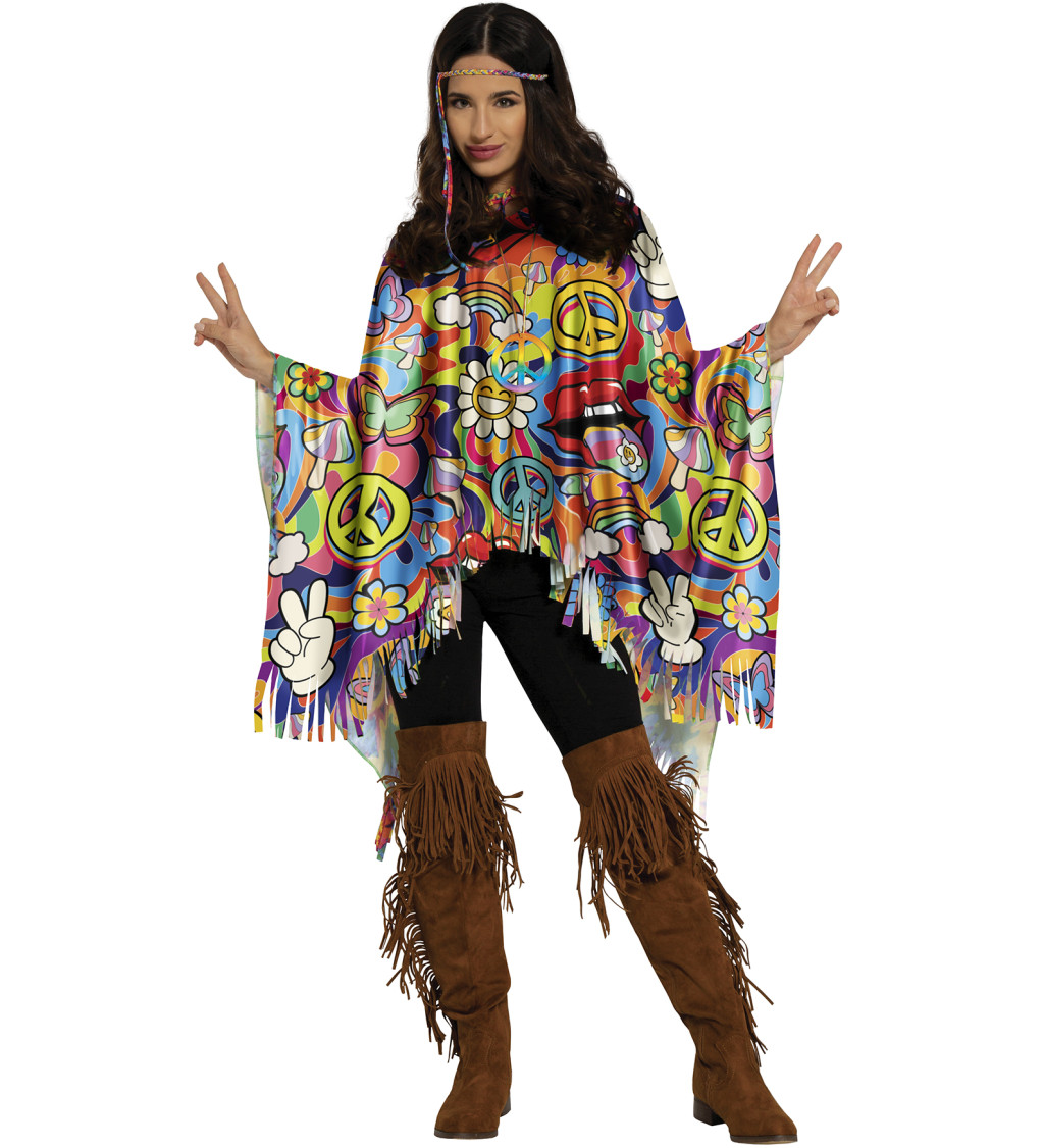 Pončo Hippie barevné