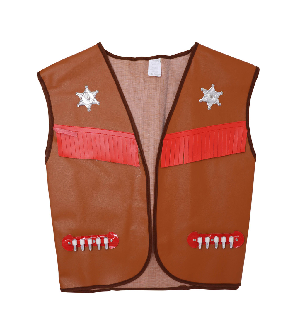 Kovbojská hnědá vesta