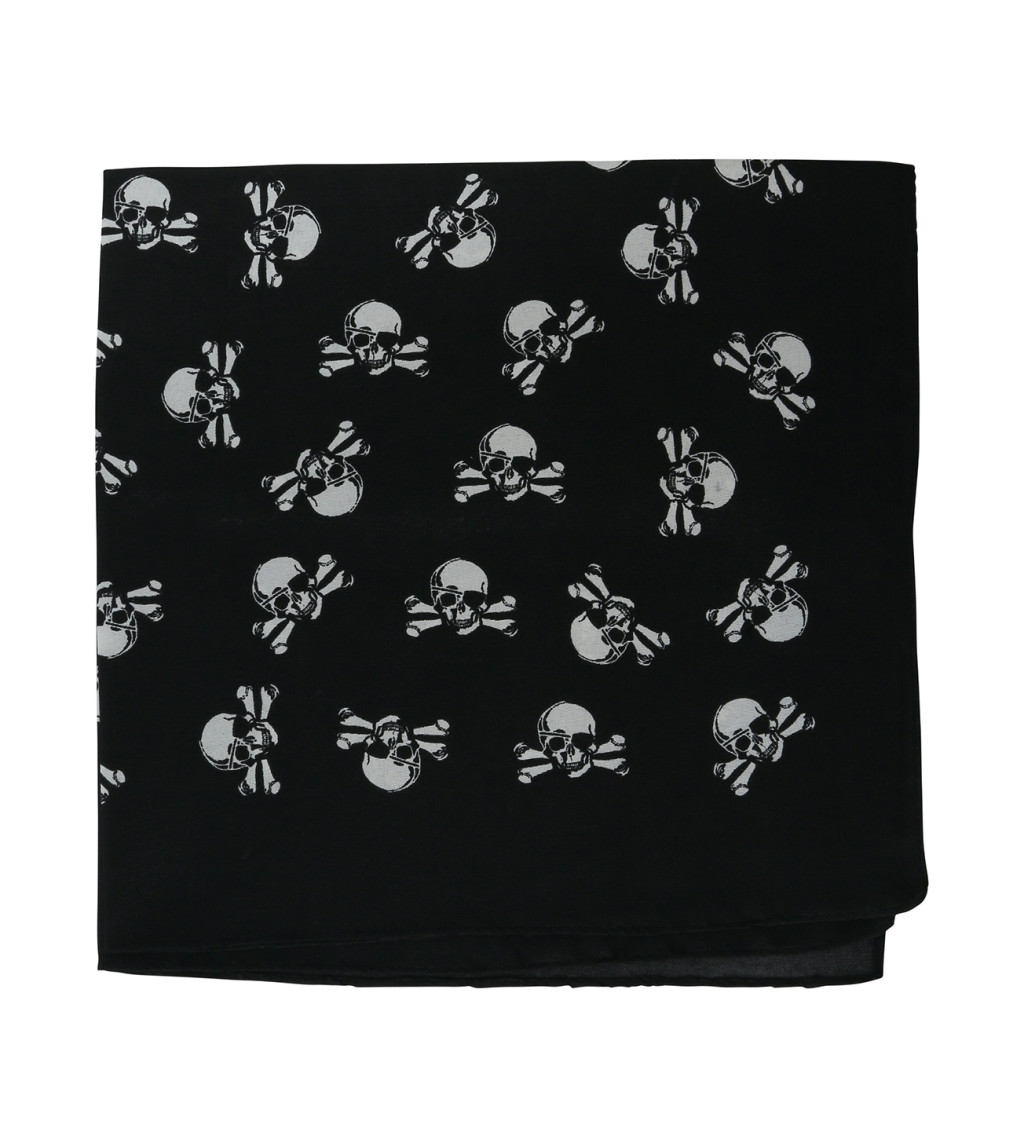 Pirátský šátek s lebkami