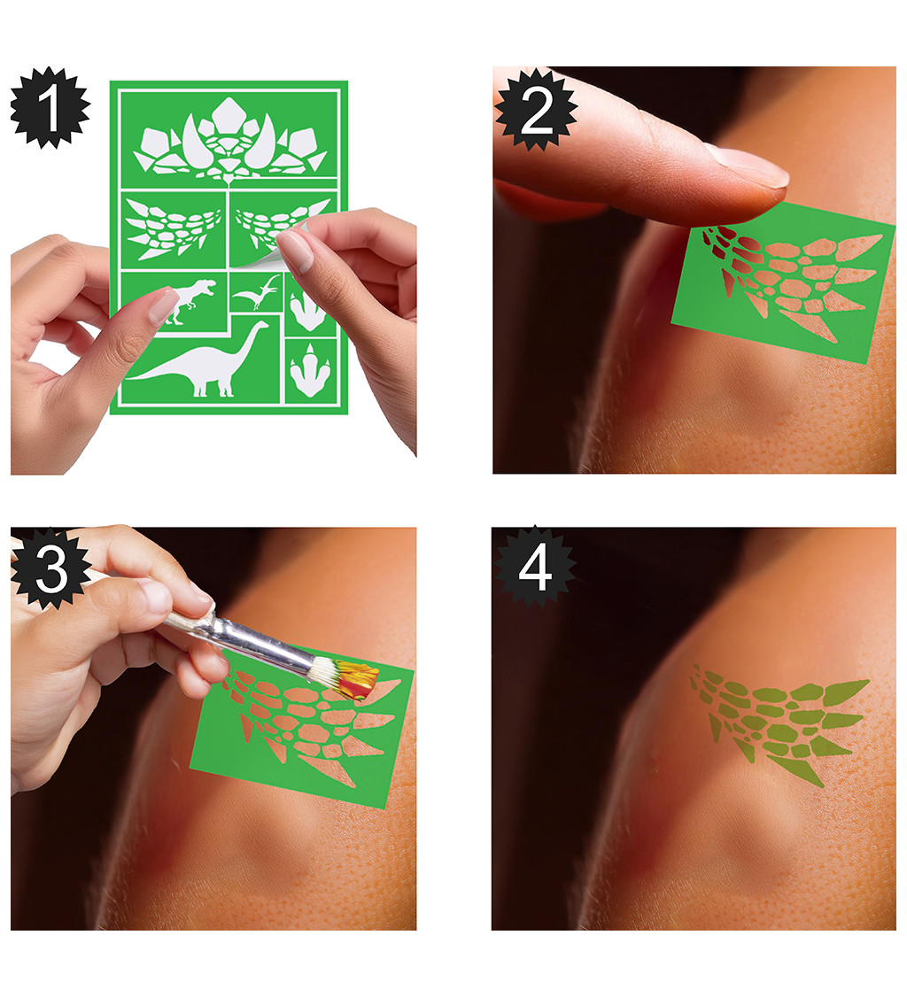 Dětská šablona na make-up dinosaurus