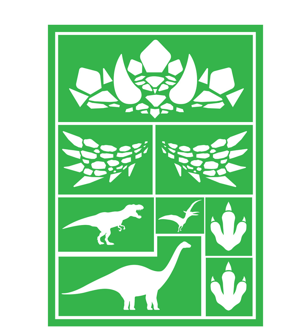 Dětská šablona na make-up dinosaurus