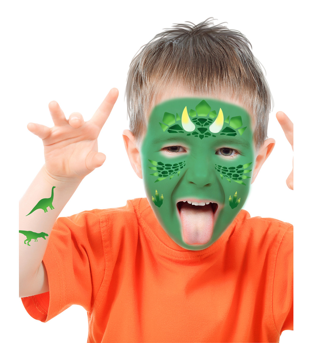 Dětská šablona na make-up dinosaurus