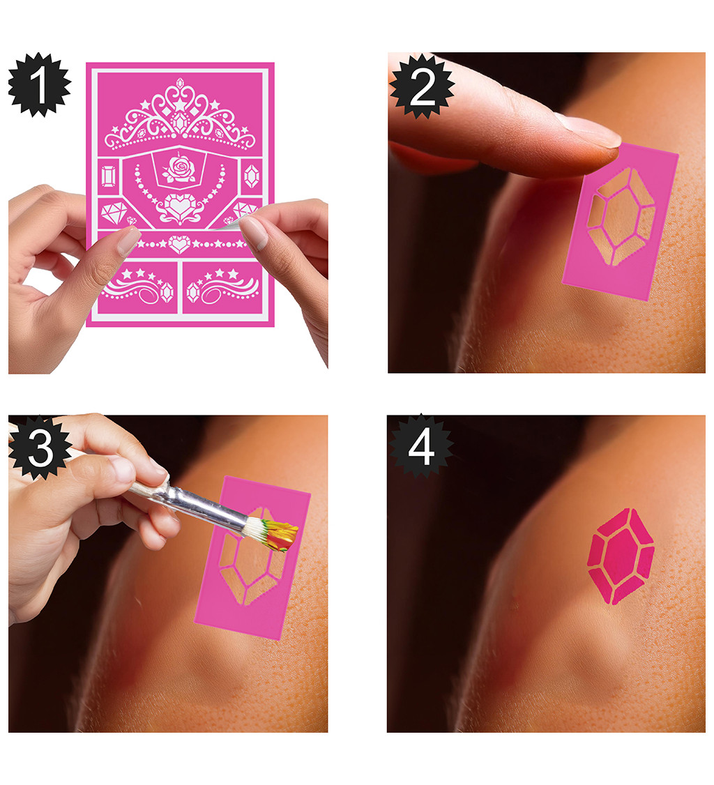 Dětská šablona na make-up princezna